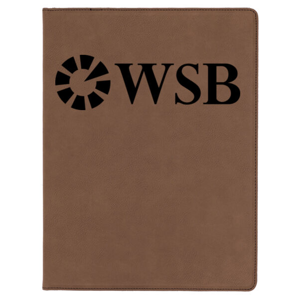 WSB - Brown Laserable Leatherette Portfolio with Notepad Thumbnail